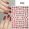 1pc 3D Pink Glitter Flower Nail Art Stickers Kawaii Sakura Daisy Nail Decals Self Adhesive Diy Spring Summer Nail Supplies
