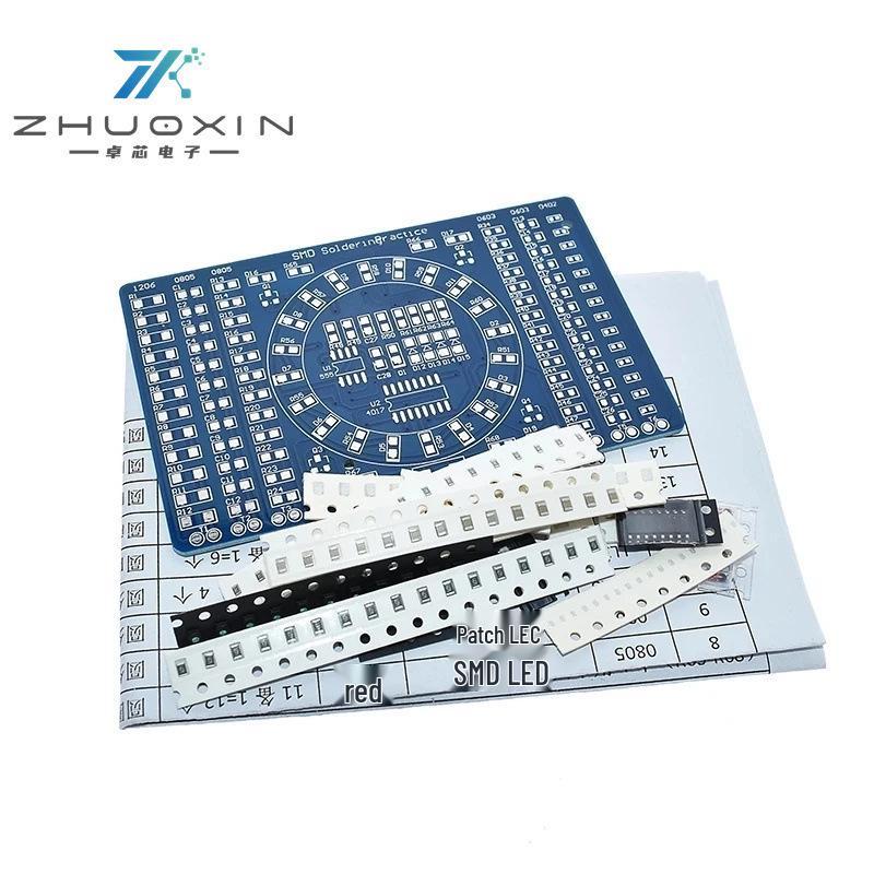 SMD Rotating Water Flow Light Kit: Soldering Practice Board for DIY Electronics Skills Training