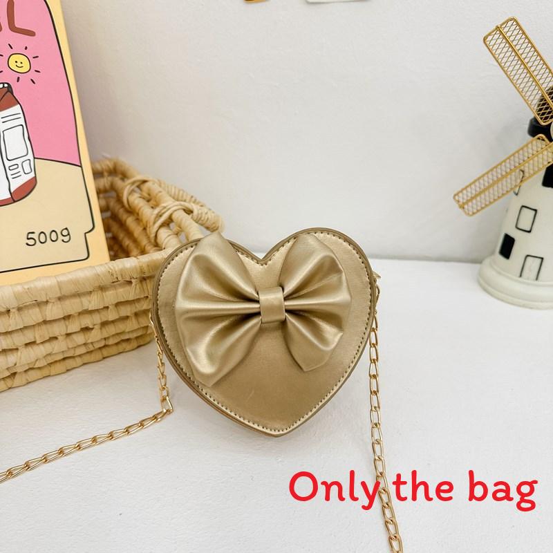Solid Knot Butterfly Color Heart Shaped Children Crossbody Bag For Daily Use