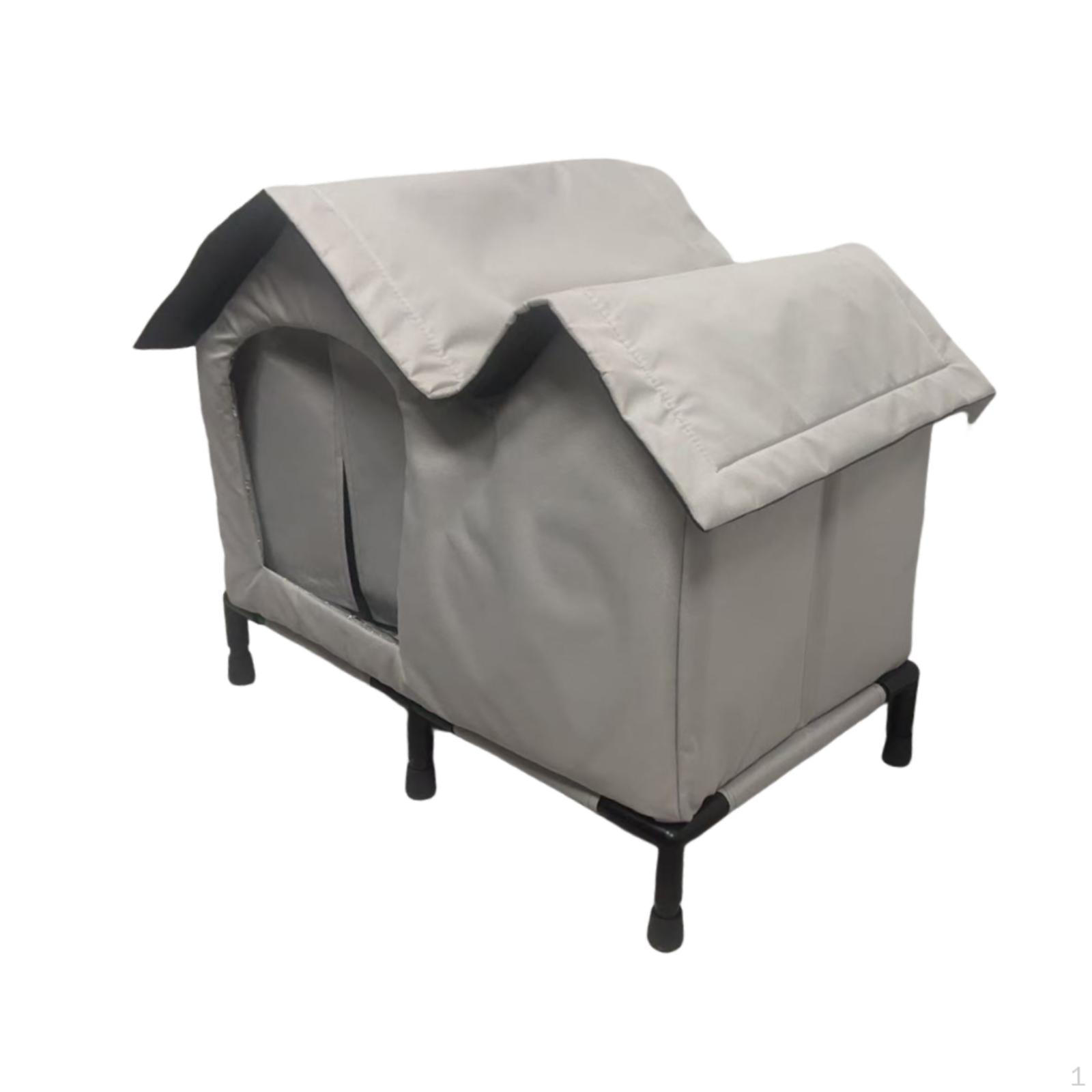 Outdoor Cat House Shelter Waterproof Warm Windproof Elevated Outside Pet Hideout for Patio Porch