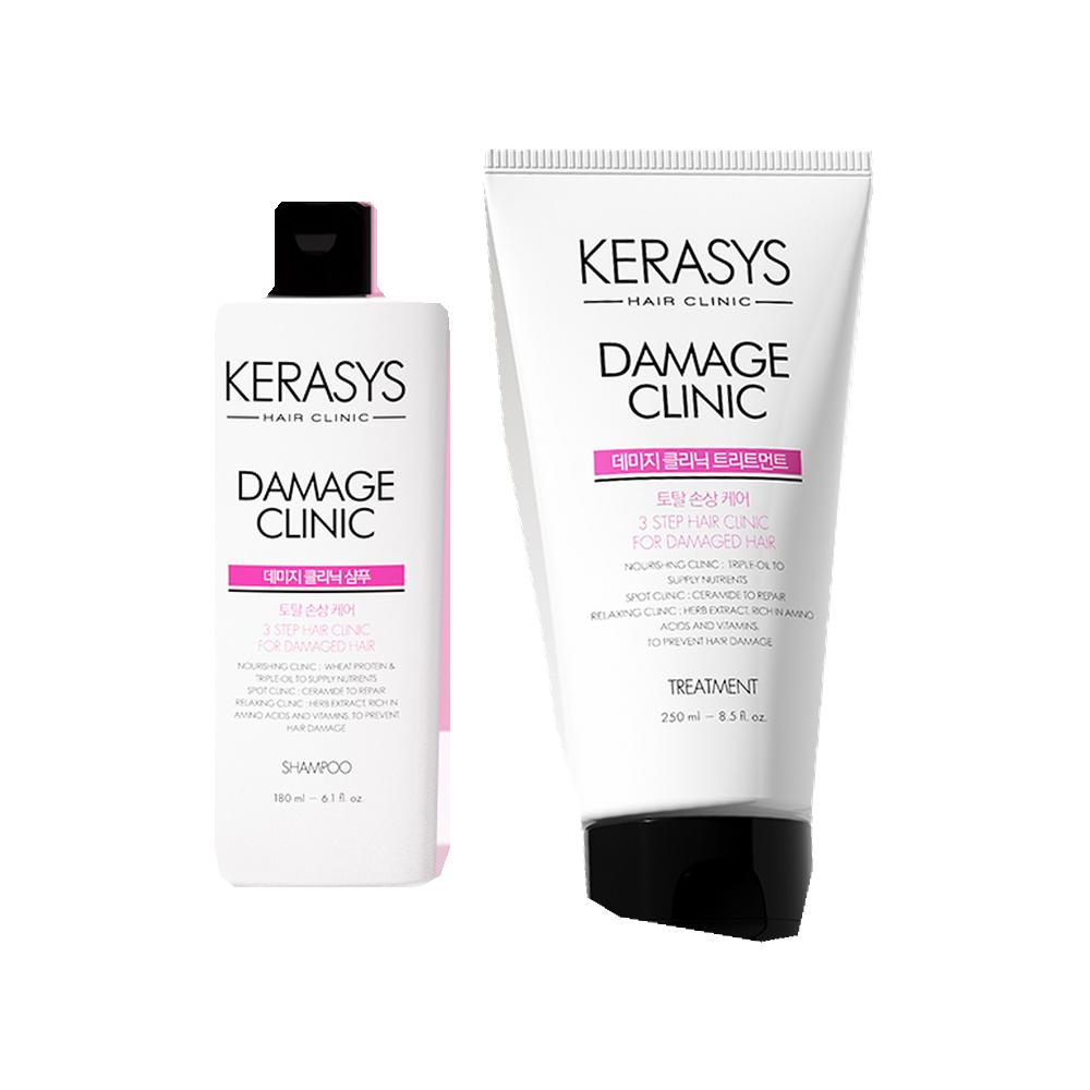 [DAISO] Kerasys Hair Clinic Damage Clinic Shampoo & Conditioner 180ml / Damage & Moisture Clinic Treatment 250ml