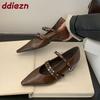 Fashion Fashion Buckle Strap Footwear Low Heel Ladies Mary Janes Shoes Shallow Female Pointed Toe Women Pumps Heeled Shoes