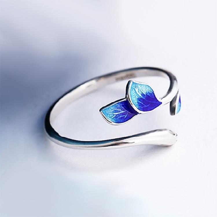 Elegant Adjustable Wedding Rings Dating Rings Tree Leaf Shape Opening Finger Jewelry Suitable for Woman and Man Present