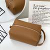 High Quality Soft Solid Color Leather Makeup Storage Pouch Portable Sport Outdoor Cosmetic Bag for Travel Handle Wash Bag