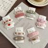 2Pcs Embroidery Flower Children's Hairpin Sweet Hair Clip Bangs Side Clip Hairpin Barrettes Headwear Hair Accessories Headdress