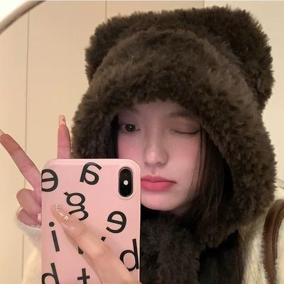 Fair Island Style Knitted Wool Hat for Women In Winter New Retro Bag Hat Warm Ear Protection Pile Hat Trend