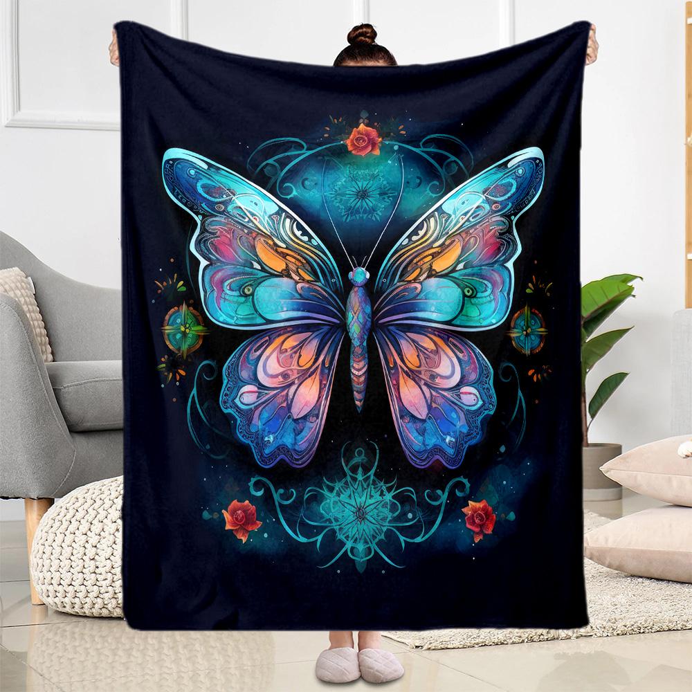 1pc Butterfly Signs blanket Soft and Warm for Sofa Office Camping Travel Livingroom Great Gift for Friends and Family Comfortable