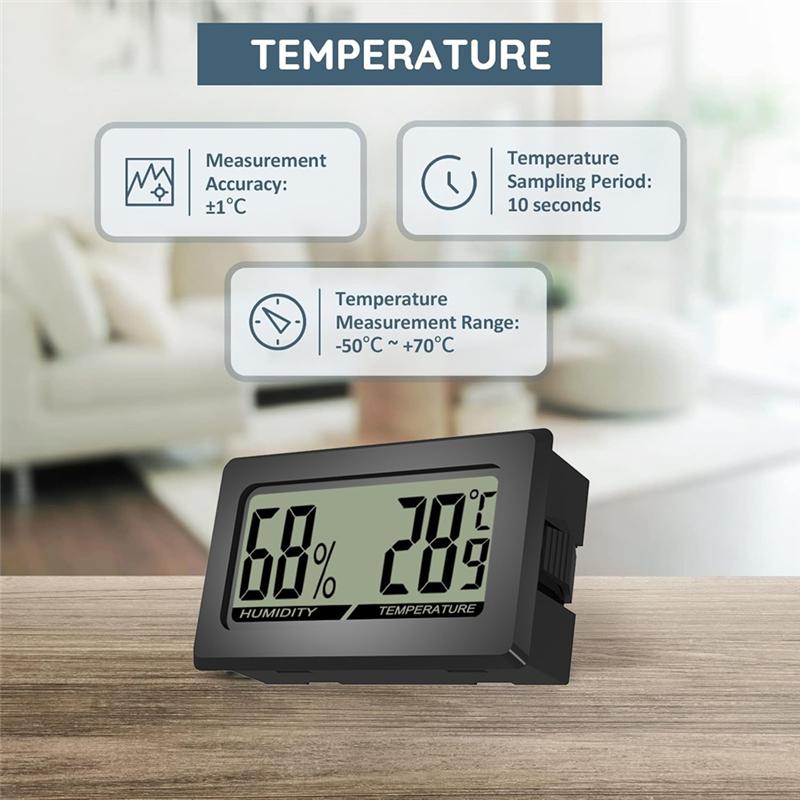 A96I-Thermometer Hygrometer Mini LCD Digital Indoor Thermo-Hygrometer For Office Baby Room Living Room Refrigerator