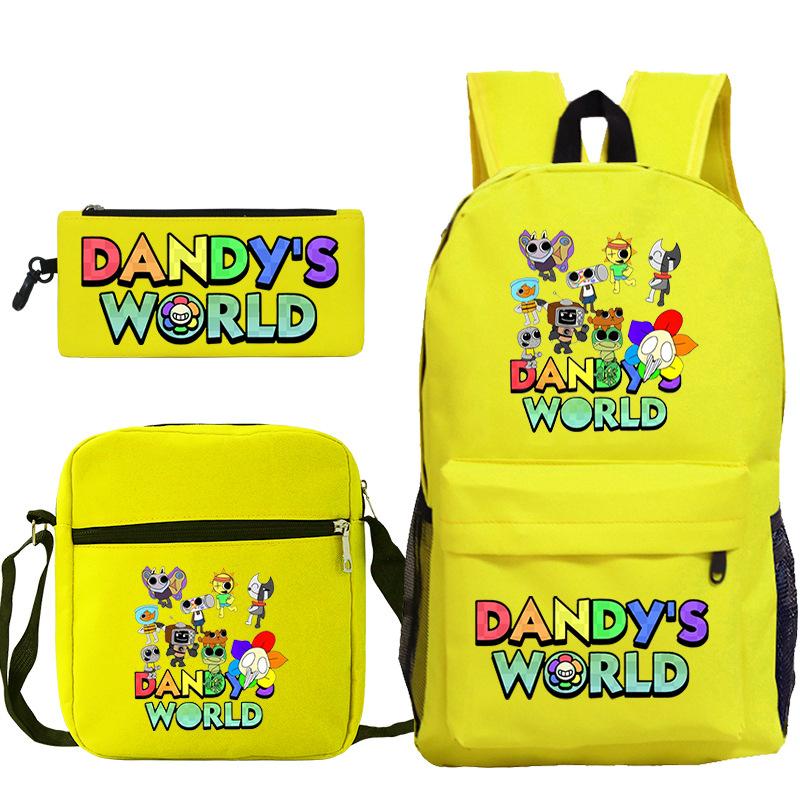 Neue Dandy-Welt Peripherie Druck Schultasche Student Lässige Federtasche Umhängetasche Dreiteiliges Set