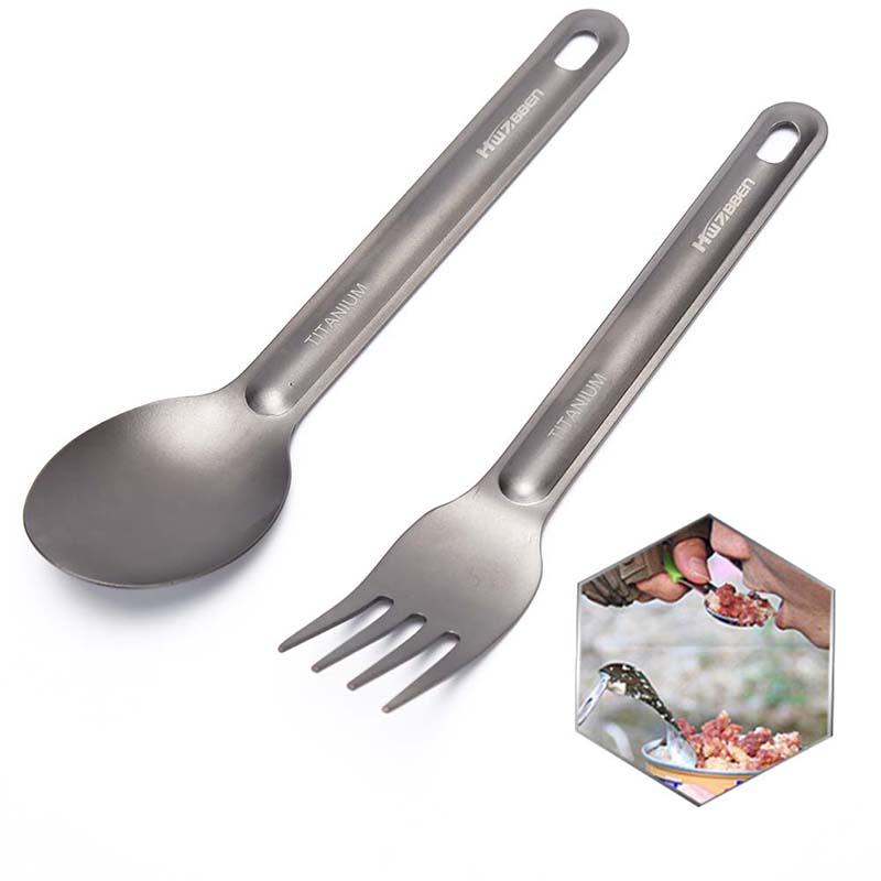 

1Pc Light Weight Titanium Spoon Fork For Outdoor Camping Tableware