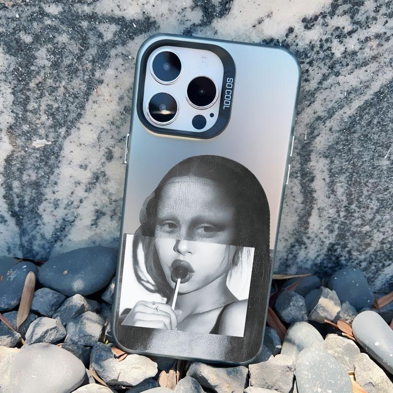 Art Aesthetic David Mona Lisa Phone Case For iPhone 16 15 14 13 Pro Max Mini 15 14 Plus 12 11 Pro Max Shockproof Laser Cover
