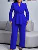 Womens 2025 Autumn/Winter Lapel Long Sleeve Top & Wide Leg Pants Set