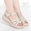 2025 Summer Wedge Sandals for Women -Breathable Hollow-out Soft Leather Shoes Non-Slip Platform Sandals for Moms Size 35-40