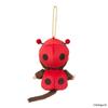 Sekiguchi Monchhichi Large Face SS Keychain Ladybug 245949 H11 X W8 X D6cm