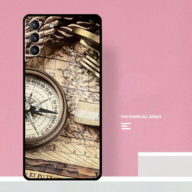 Compass Phone Case For Samsung Galaxy S25 S26 Ultra S20 S21 S22 S23 S24 Plus S10 S25 FE Cover Coque