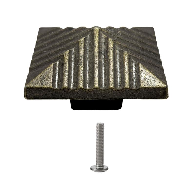 Heavy Duty Zinc Drawer Pulls with Retro Square Design Easy Installation Cupboard Handles for Furniture Hardware