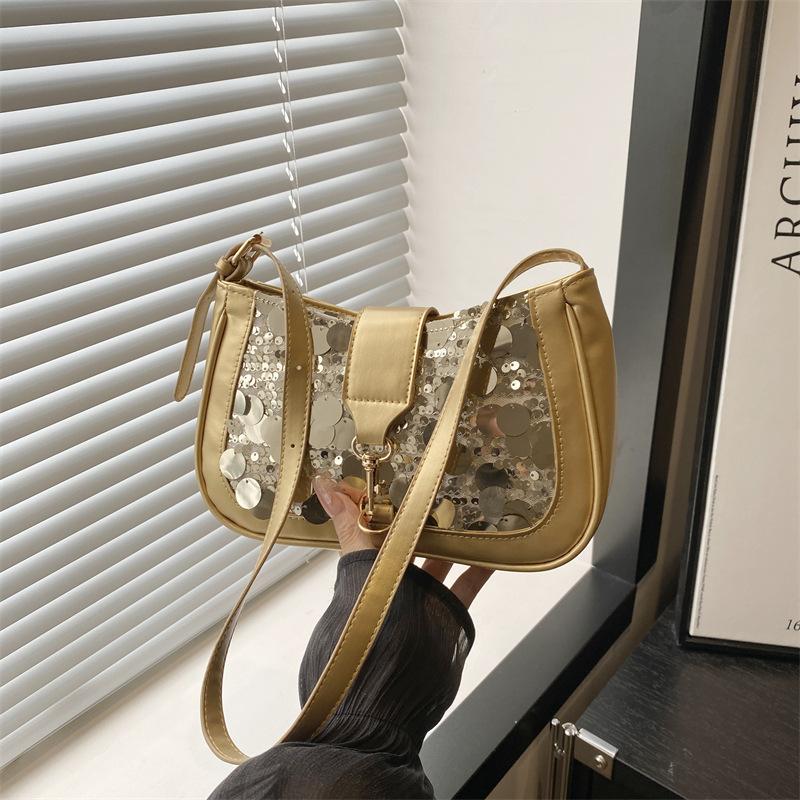 Popular Small Bag Women's Bag New Shoulder Bag Underarm Bag Sequined Messenger Bag
