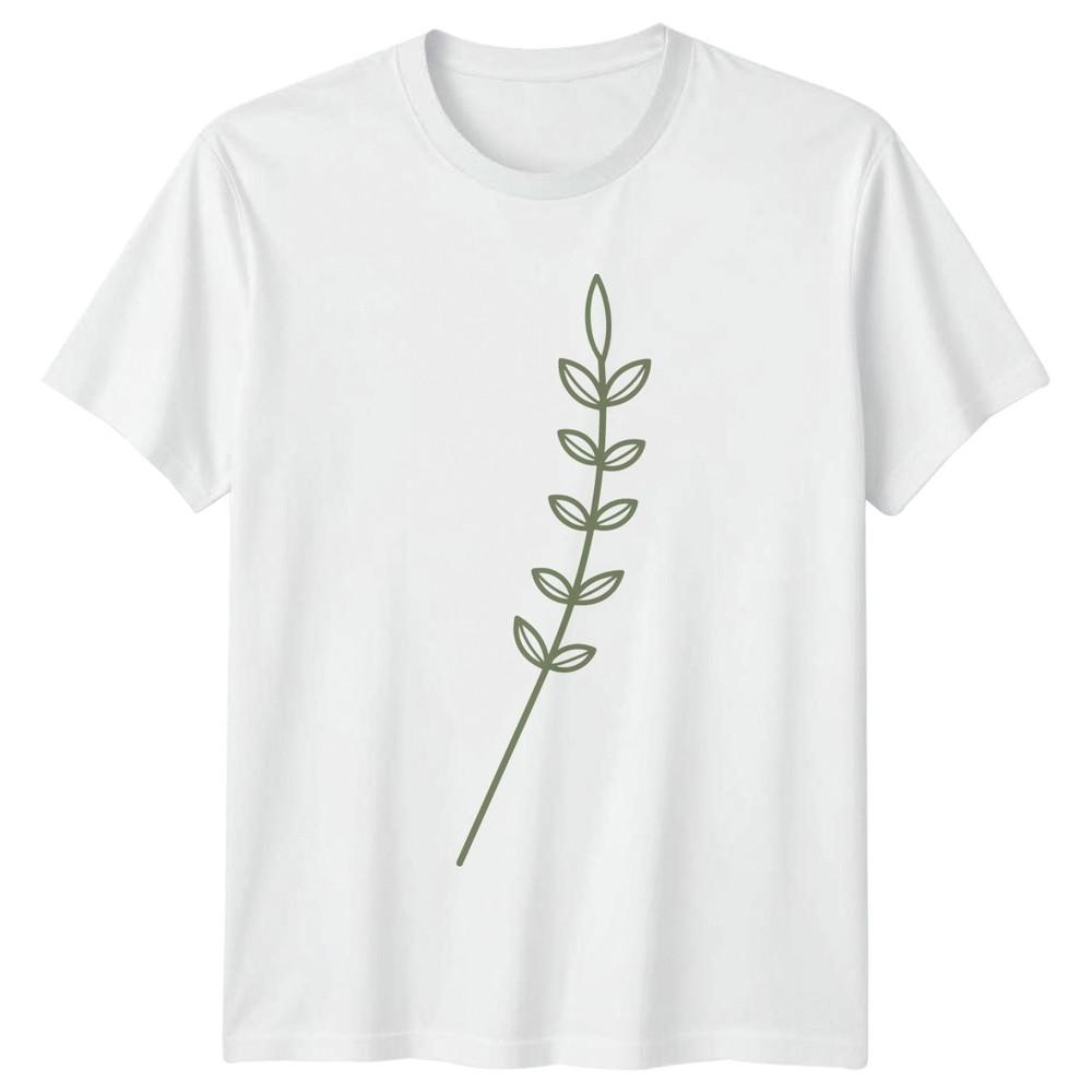 Hand Drawn Leaves Unisexs TShirt Botanical Nature Birthday Gift For Her S