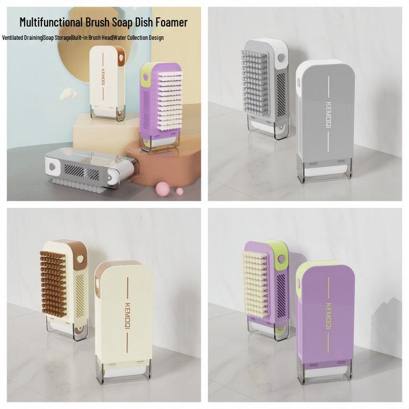 

Мыльница 2-в-1 и щетка для чистки: Многофункциональный роликовый пенопластовый ершик для стирки и мыльница No Size