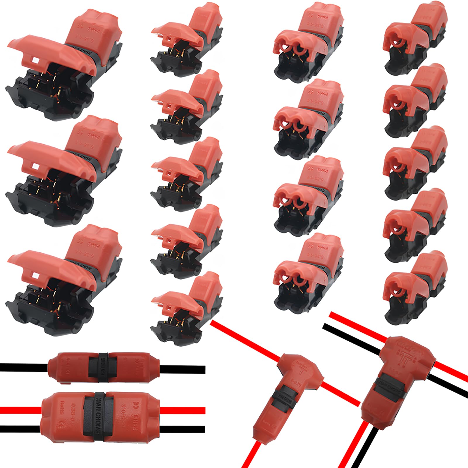 

CTRICALVER Quick Wire Splice Connector Low Voltage Solderless Splicer Including I and T Type