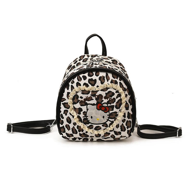 Cartoon Boys And Girls Backpack Cute Kitten Foreign Style Leopard Print Baby Schoolbag Autumn And Winter Children'S Backpack