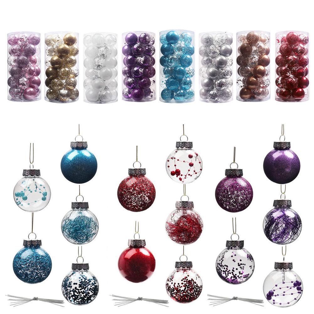 Festive Xmas Tree Hanging Ornaments Glitter Christmas Balls Baubles