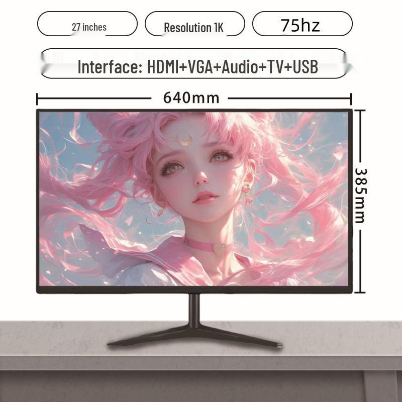 Brand New 19-27 Inch Flat IPS Monitor: Ideal for Office, Gaming, and Surveillance