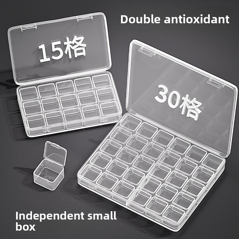 Transparent Plastic Earring Storage Box with Multiple Compartments and Anti-Oxidation Feature