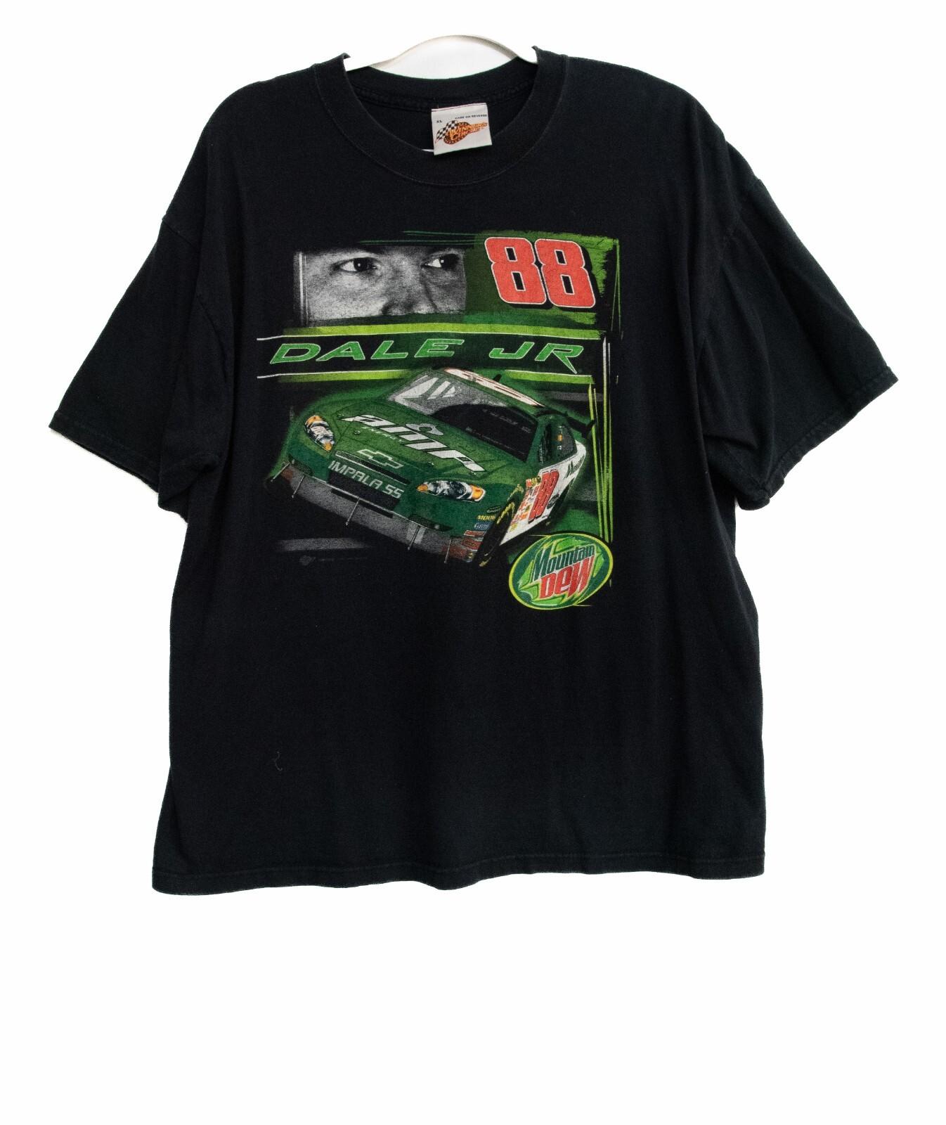 Winners Circle Dale Jr Mountain Dew Mens Black T-Shirt Short Sleeve Cotton XL L
