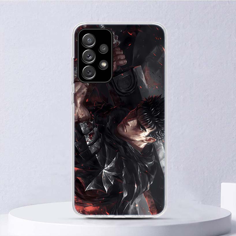 Black White G-Guts B-Berserks Soft Case For Samsung Galaxy A17 A16 A26 A36 A56 A15 A14 A13 A55 A54 A53 Phone Cover A25 A35 A24 A