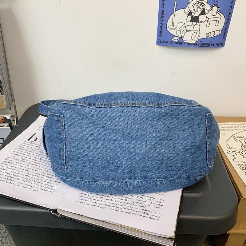 Crossbody-väska med stor kapacitet Kvinnlig jeansväska Bokstavsväska Student axelväska