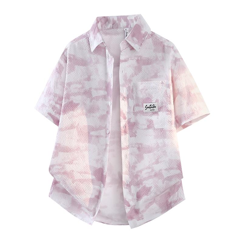 Chemise à manches courtes pour homme Printemps et Automne, Chemise décontractée ample pour homme