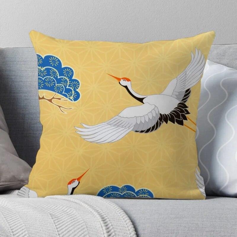 

Роскошный домашний декор, чехол для подушки в китайском стиле, чехол для подушки с вышивкой крана и принтом, чехол для офисной диванной подушки 40x40cm