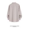 Men Solid Color Loose Casual Long Sleeve Button Up Shirt Outerwear