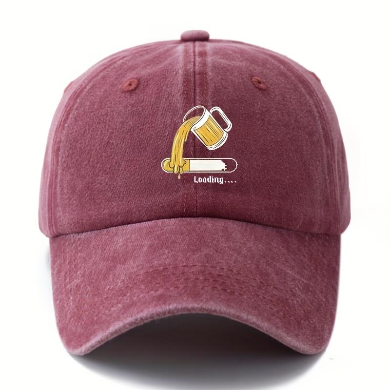Adjustable Baseball Cap for Both Men and Women with Fun Beer Print for Daily Leisure, Outdoor Sports, and Running