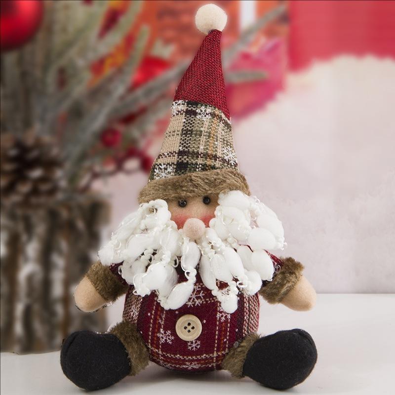 Christmas Decoration: Plush Button-Shaped Dolls, Spherical Christmas Tree Ornaments. Three Styles To Choose From