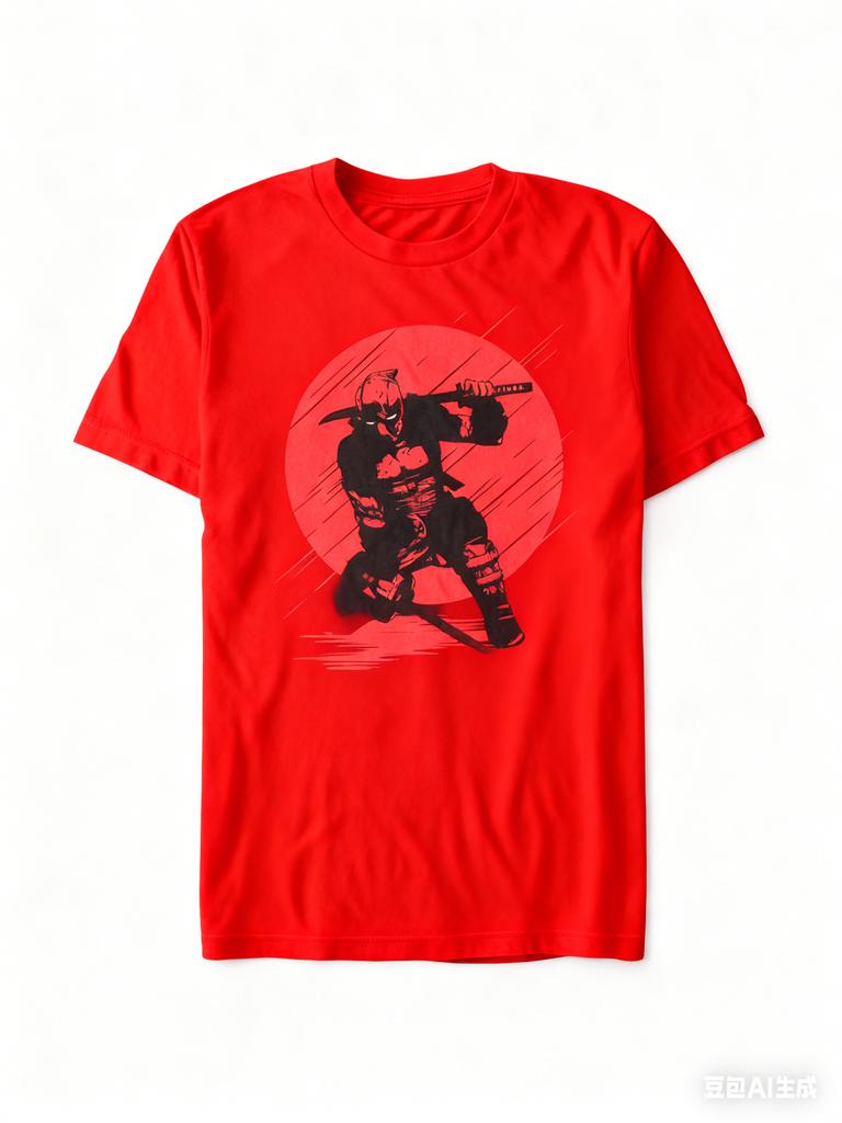 Genuine 2026 New Deadman Red Moon Silhouette Print Plus Size Men's Short Sleeve Loose Crew Neck T-Shirt