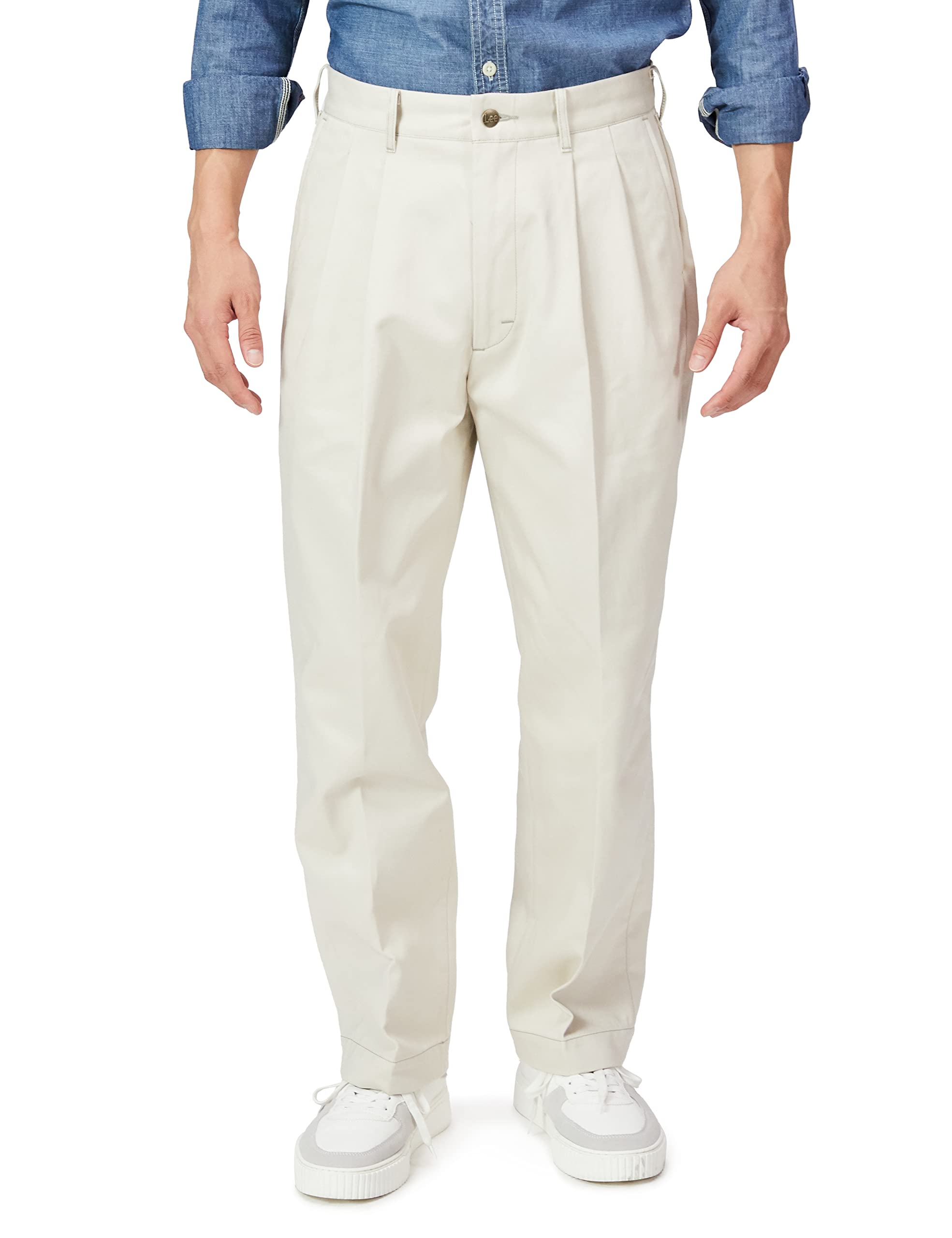 LEE TWO TUCK TROUSERS слоновая кость