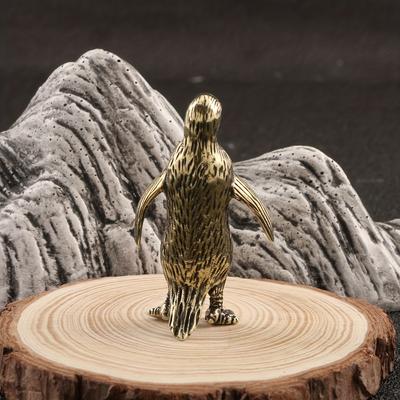 1 Stück Kaiserpinguin-Kupferornament aus reinem Kupfer, kreativer Bronze-Griff, Tee-Haustier, dekoratives Kupferhandwerk für den Schreibtisch