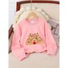 Europäische Größen Kinder Rundhals-Sweatshirt - Capybara-Gruppe mit Blumen und Herz, Sportbekleidung und Freizeitkleidung, Weich und Bequem