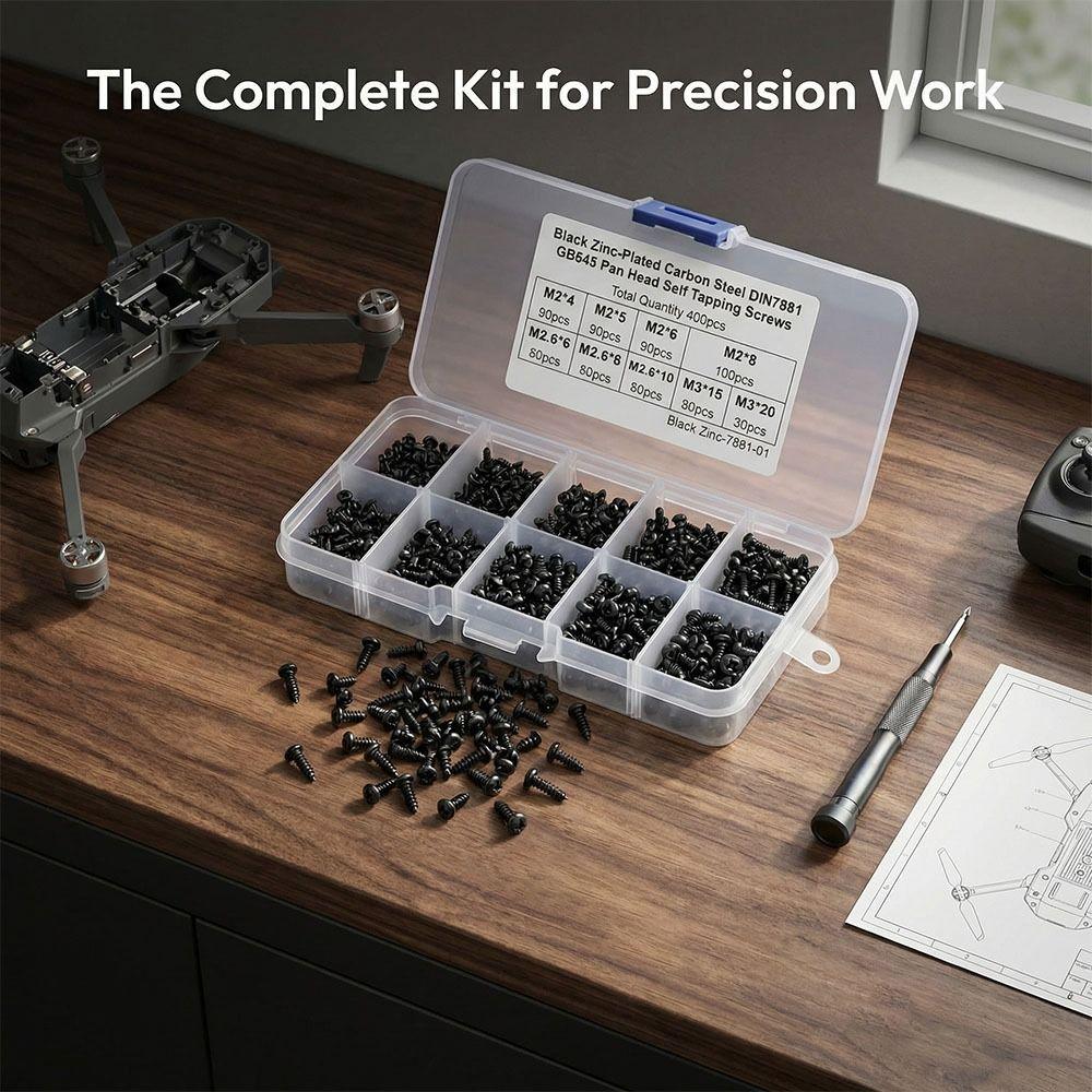 400pcs/500pcs Cross Recessed Head Self Tapping Screws Carbon Steel Laptop Screws  Laptop Repair