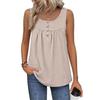 Modisches, einfarbiges, ärmelloses Damen-Westtop mit Rundhalsausschnitt und Knopfdekoration, geeignet für Innen- und Außenbekleidung.