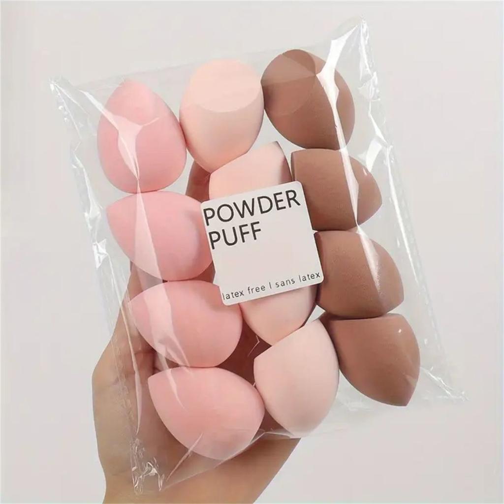 12pcs Water-Absorbent Makeup Sponges Polyurethane Makeup Sponges - Suitable For Liquid, Cream, And Powder Foundations