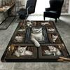 Cats Ornate Frames Pattern Rug Floor Mat for Living Room or Bedroom Soft and Comfortable Carpet a Gift for Birthday and Holiday.
