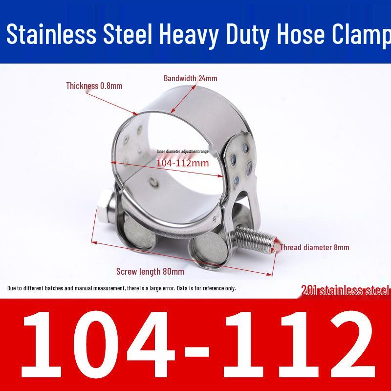 304 Stainless Steel European-Style Heavy-Duty Worm Drive Hose Clamp