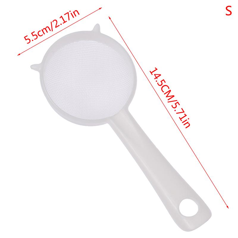 Kitchen Handheld Plastic Screen Mesh Tea Leaf Strainer Flour Sieve Colander