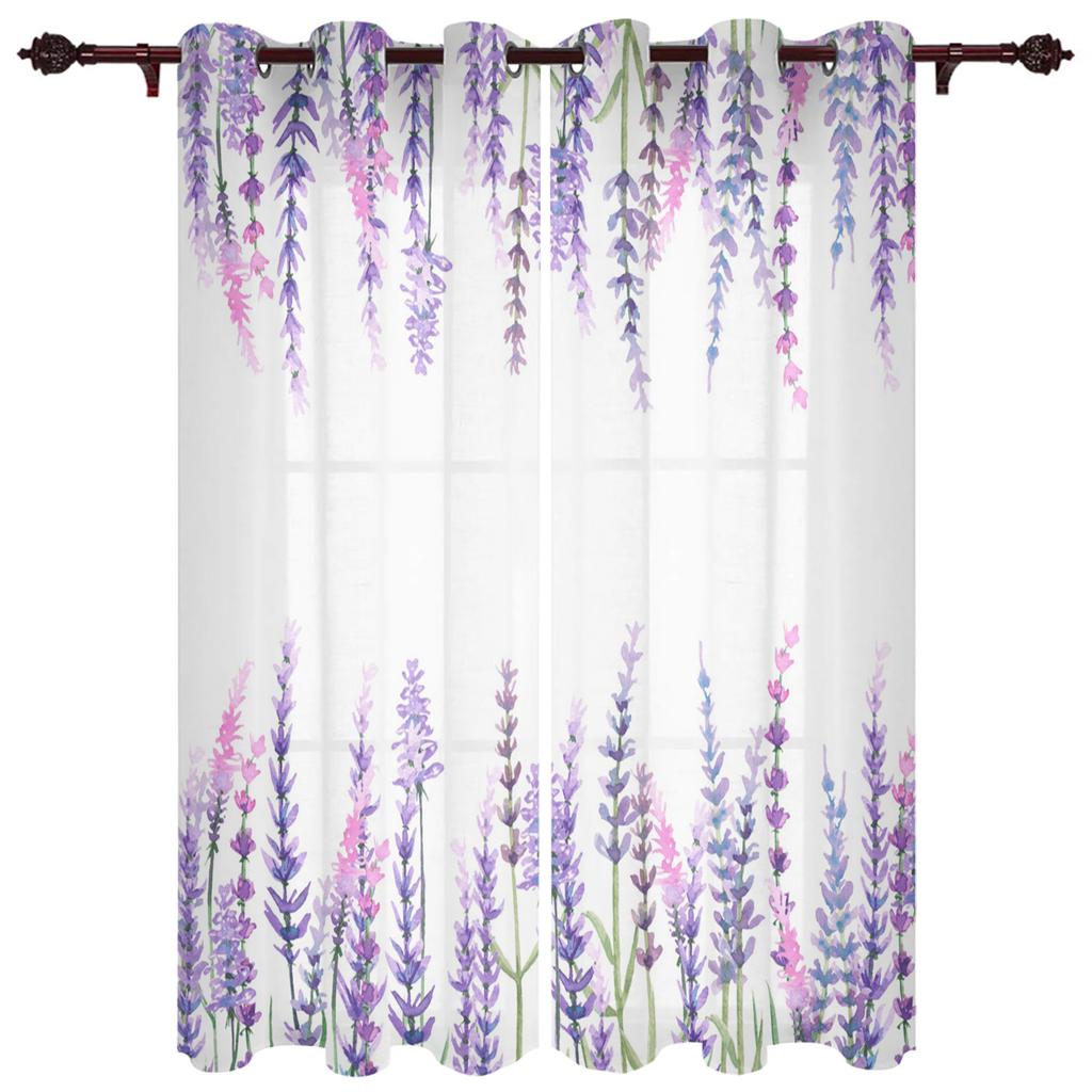 Pastoralen Stil Lavendel Fahrrad Fenster Vorhang Home Decor Vorhänge für Wohnzimmer Schlafzimmer Küche Tür Vorhang