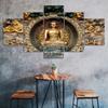 Buddha Statue Sculpture Canvas 5 Piece Wall Print Five Panel Modern Art Poster Picture Home Decor Gift For Him For Her