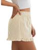 Women's Y2K Ruffle Striped Casual Shorts with Pockets - Spring/Summer Pajama Beachwear