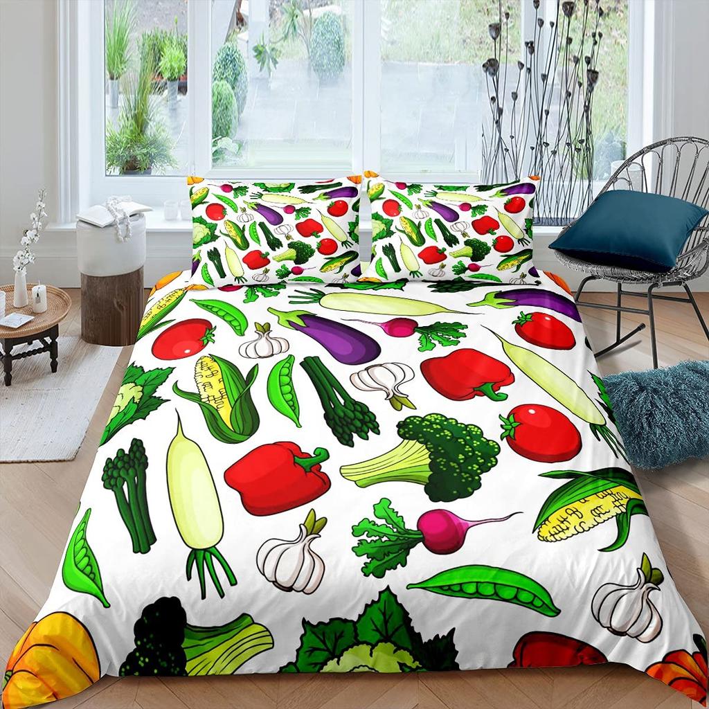 3D Corn Bedding Set 3pcs for Kids Boys Girls Watercolor Corn Pattern Printed Comforter Cover Botanical Polyester Duvet Cover Set